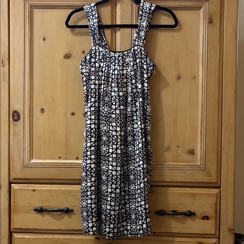 White House Black Market Geometric Black and White Mini Dress